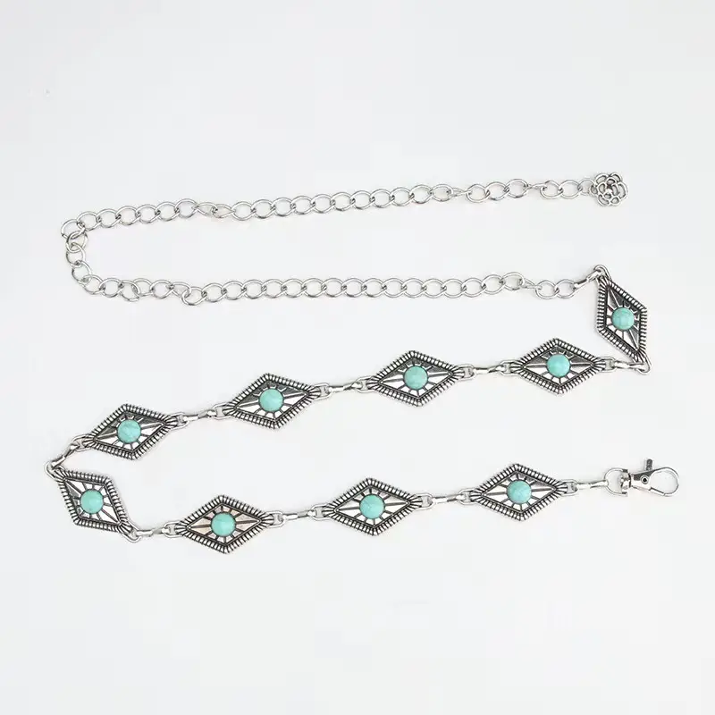 Gold Turquoise Chain Waist Belt for Women Bohemian Style - Image 12