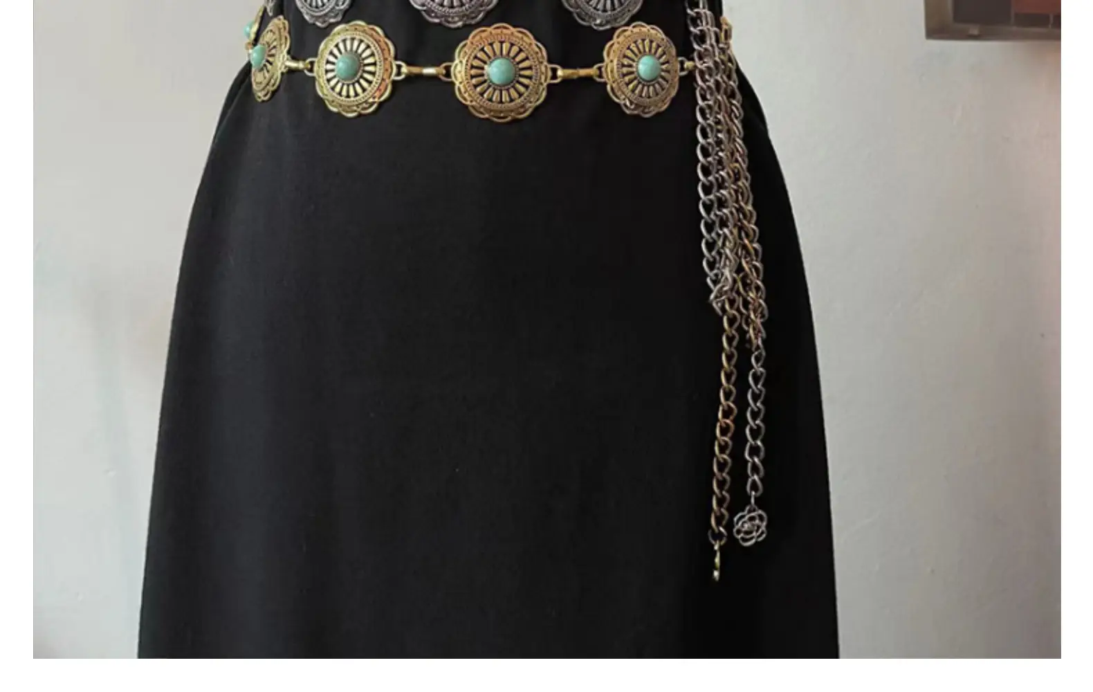 Gold Turquoise Chain Waist Belt for Women Bohemian Style — feature 16