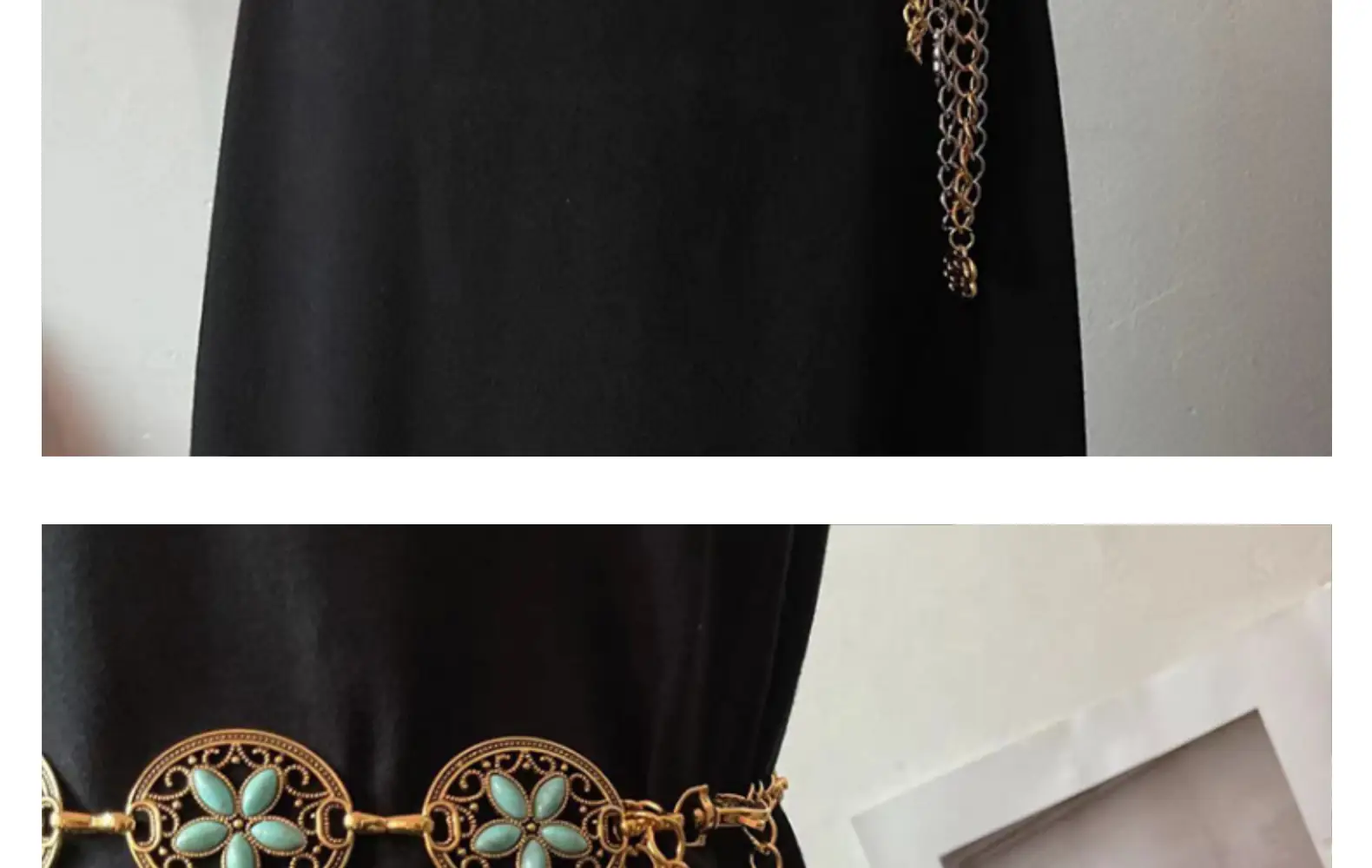 Gold Turquoise Chain Waist Belt for Women Bohemian Style — feature 18