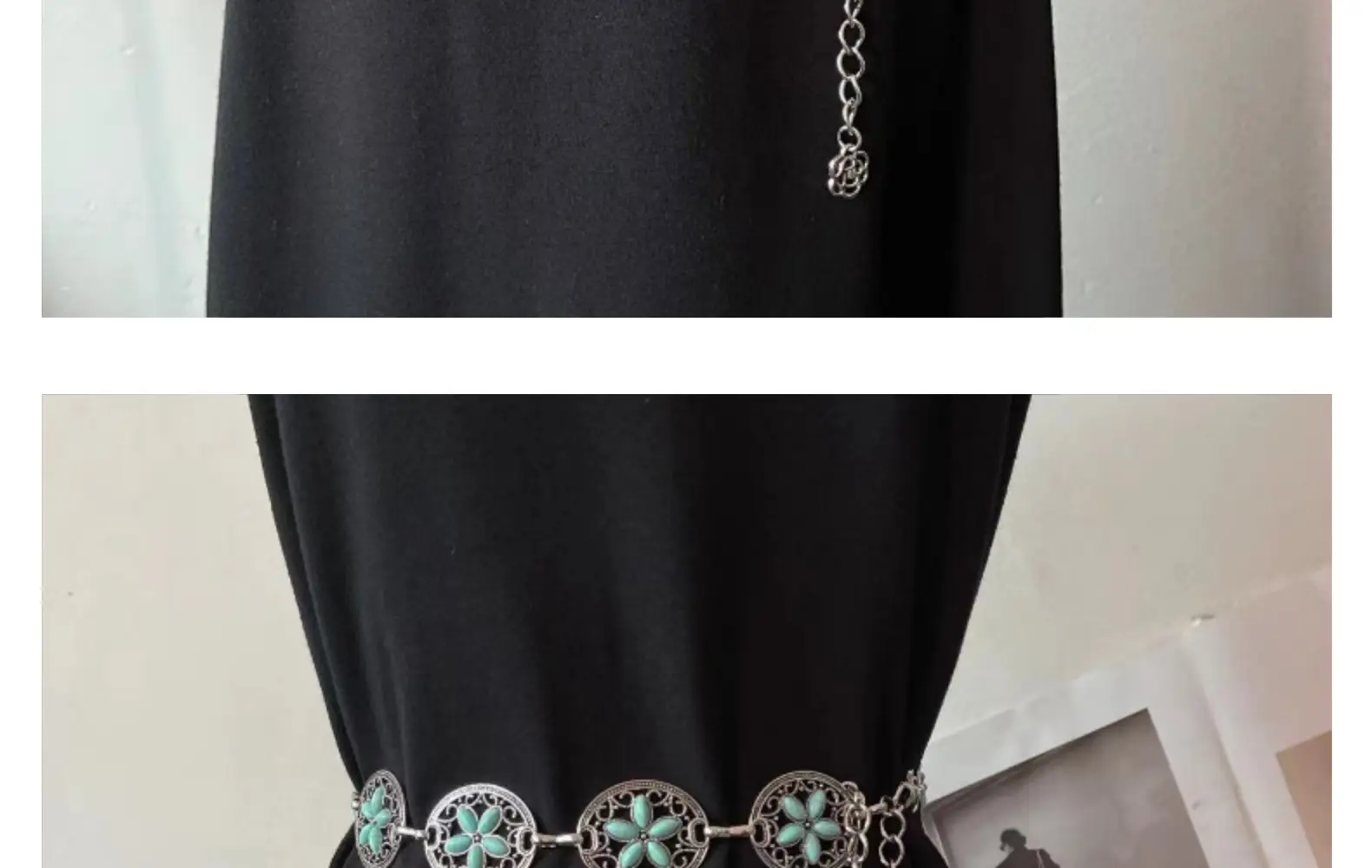 Gold Turquoise Chain Waist Belt for Women Bohemian Style — feature 26