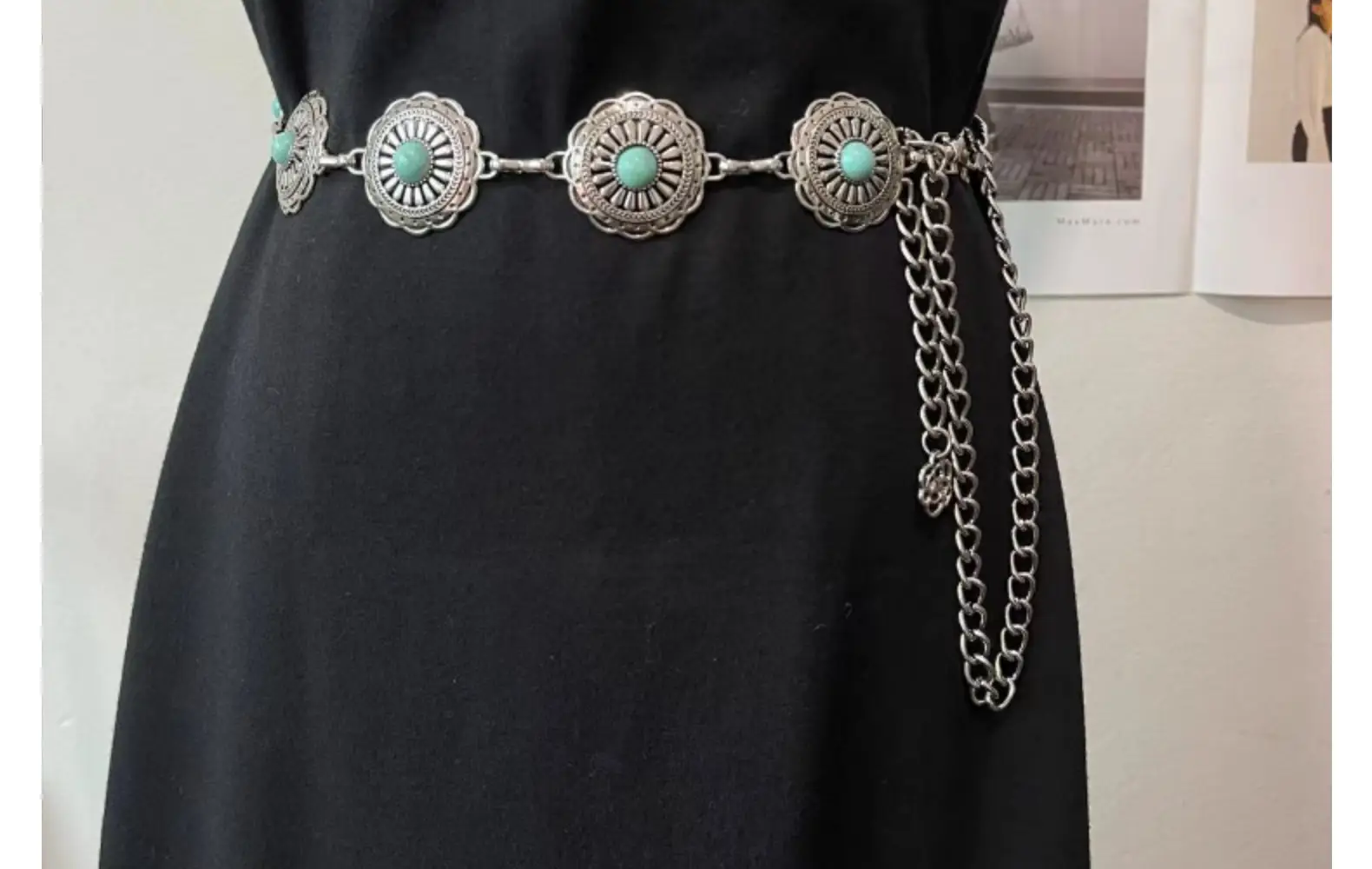 Gold Turquoise Chain Waist Belt for Women Bohemian Style — feature 30