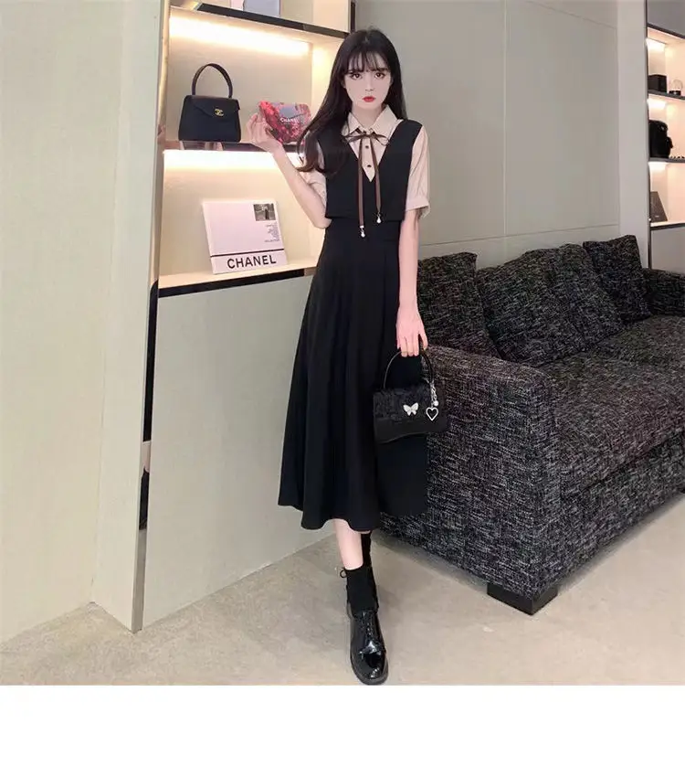 Women Polo Collar Belly Covering Dress Brown Spring Summer — feature 20