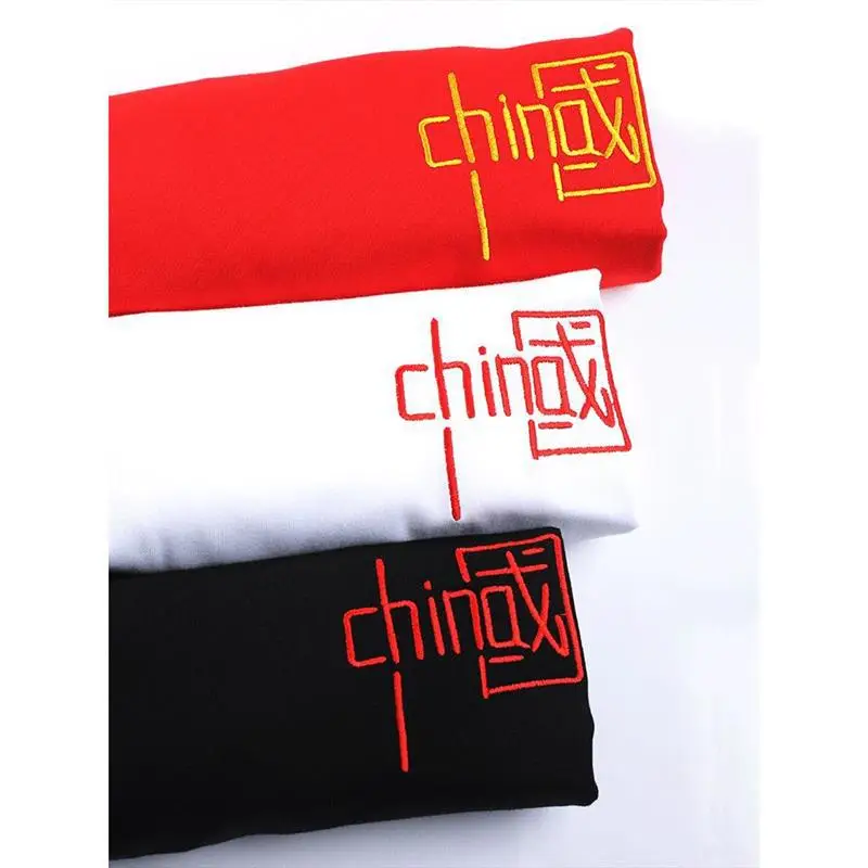 Men China Logo Grey T-Shirt Short Sleeve - Image 8