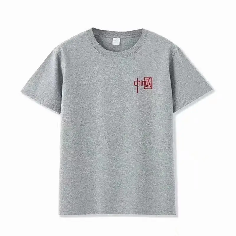 Men China Logo Grey T-Shirt Short Sleeve - Image 9