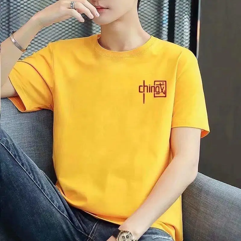 Men China Logo Grey T-Shirt Short Sleeve - Image 3