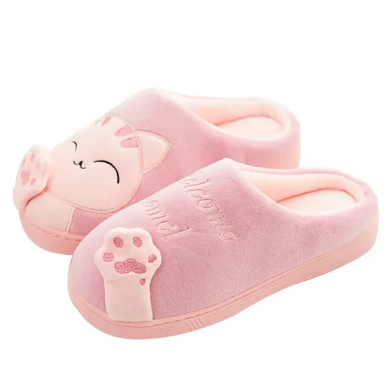 Cross-Border Spot Cixi Winter Cute Lucky Cat Winter Warm Home Indoor Men's and Women's Family Cotton Slippers