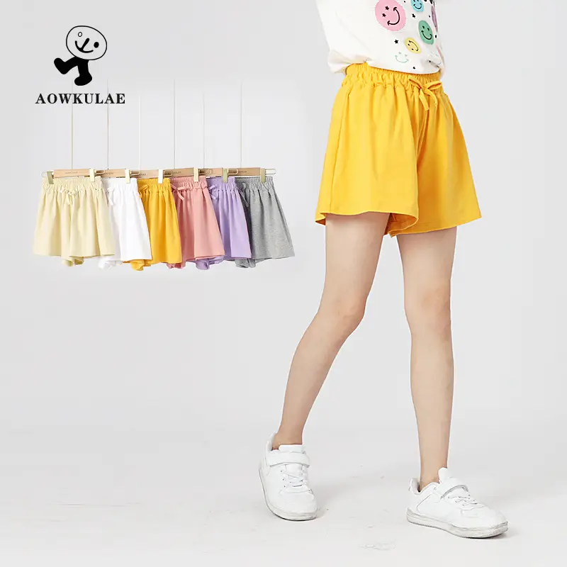 Girls Gray Korean Style Casual Shorts Bow - Image 10