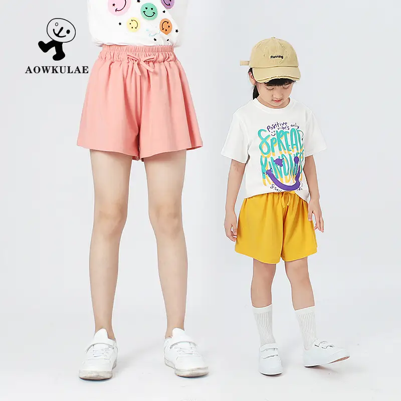 Girls Gray Korean Style Casual Shorts Bow - Image 11
