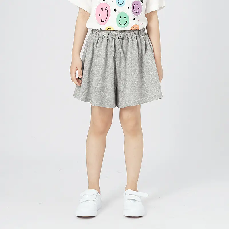 Girls Gray Korean Style Casual Shorts Bow - Image 3