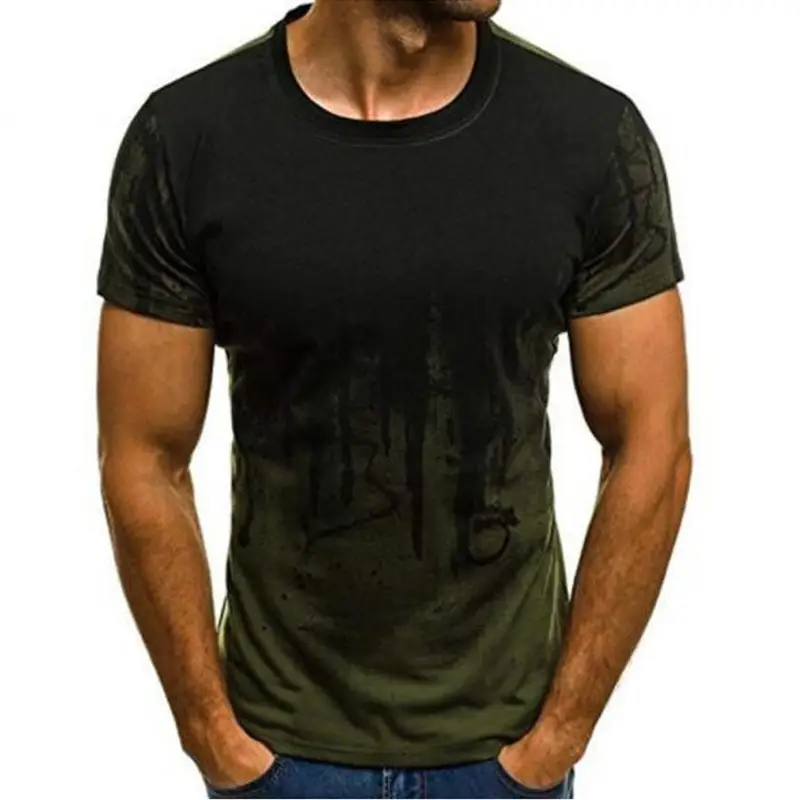 3D Printed Men's Black Red T-Shirt Summer Loose Fit