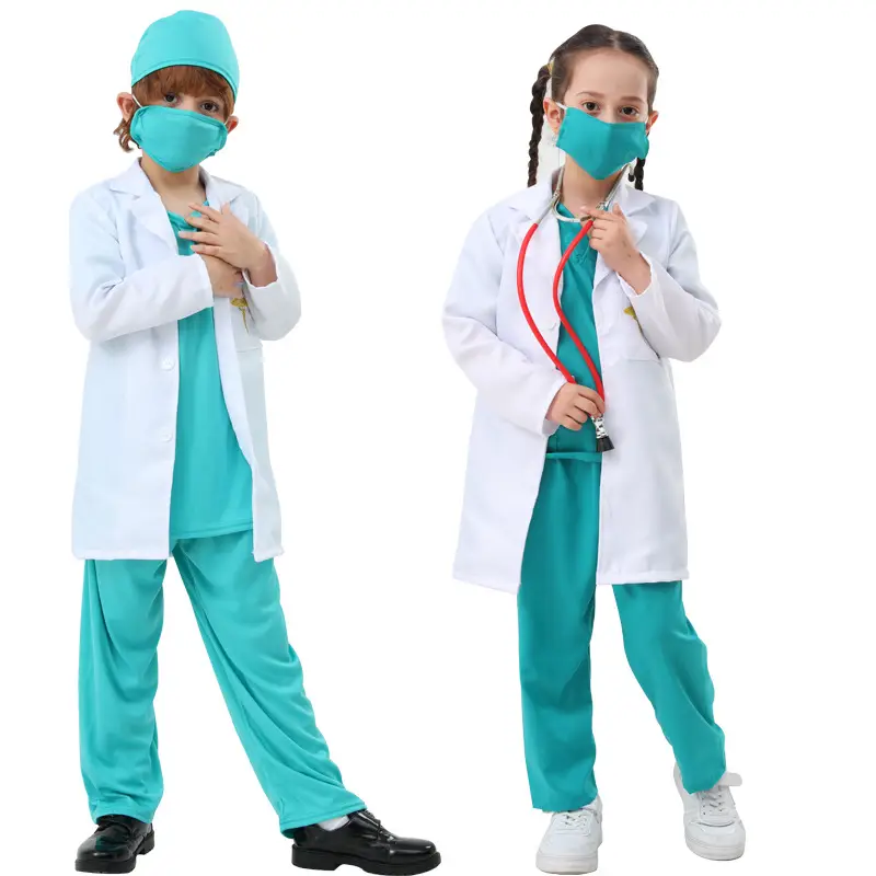 Children's Anti-Epidemic Medical Suit Set White Coat Nurse Uniform