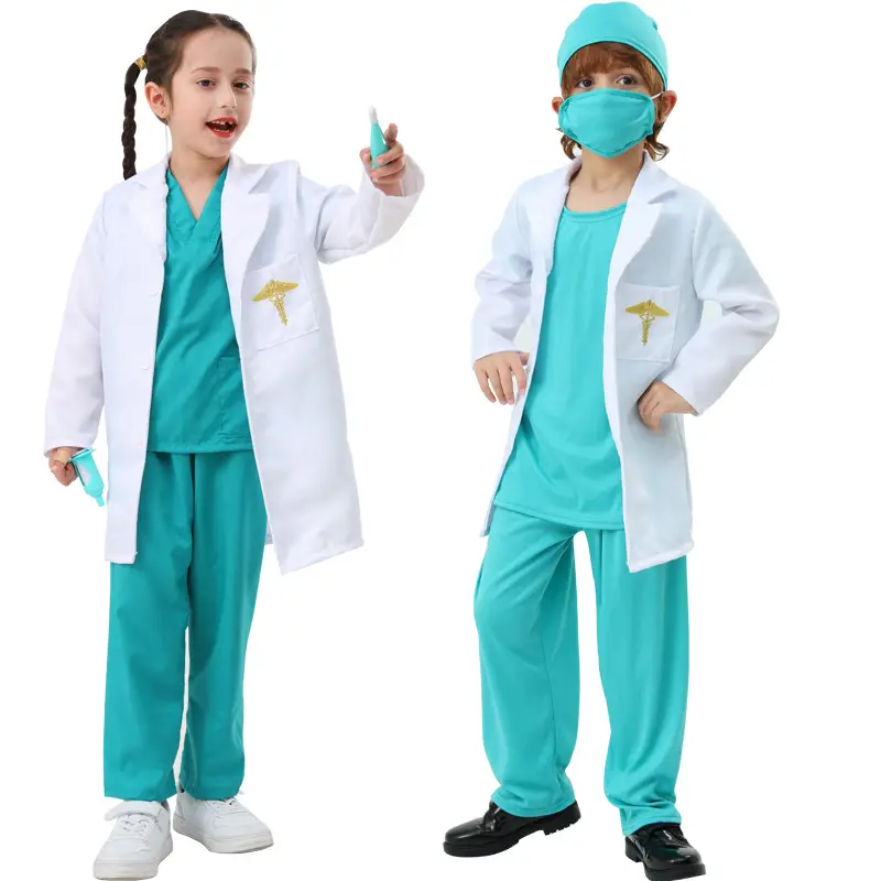 Children's Anti-Epidemic Medical Suit Set White Coat Nurse Uniform
