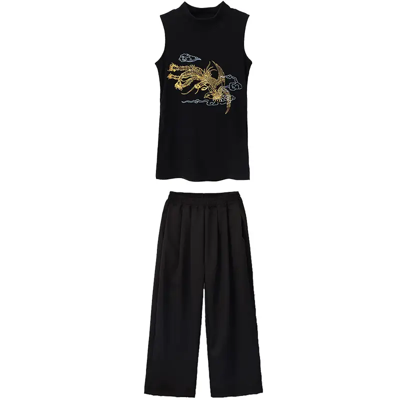 Chinese Style Black Vest Hip-Hop Kids Performance Outfit - Image 10
