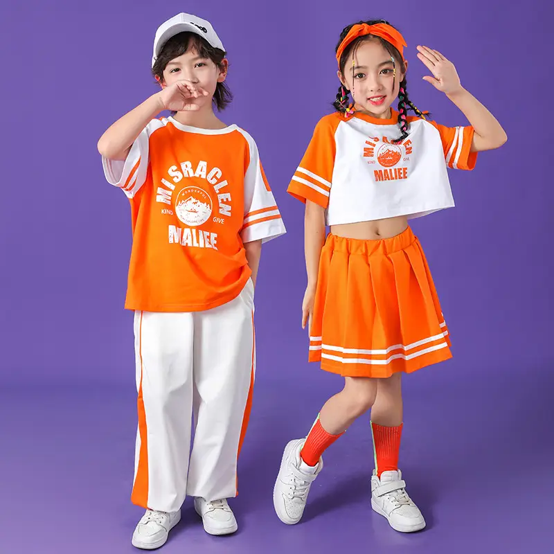 Orange Kids Sports Outfit Set for Girls & Boys - Image 7