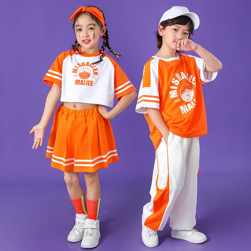 Orange Kids Sports Outfit Set for Girls & Boys - Image 8