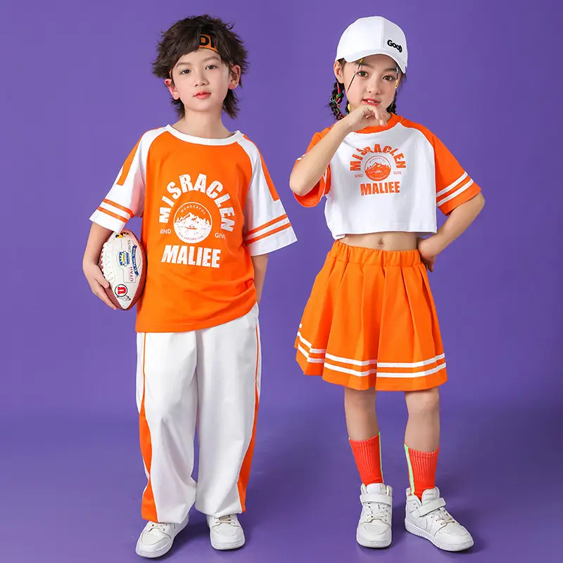 Orange Kids Sports Outfit Set for Girls & Boys - Image 10