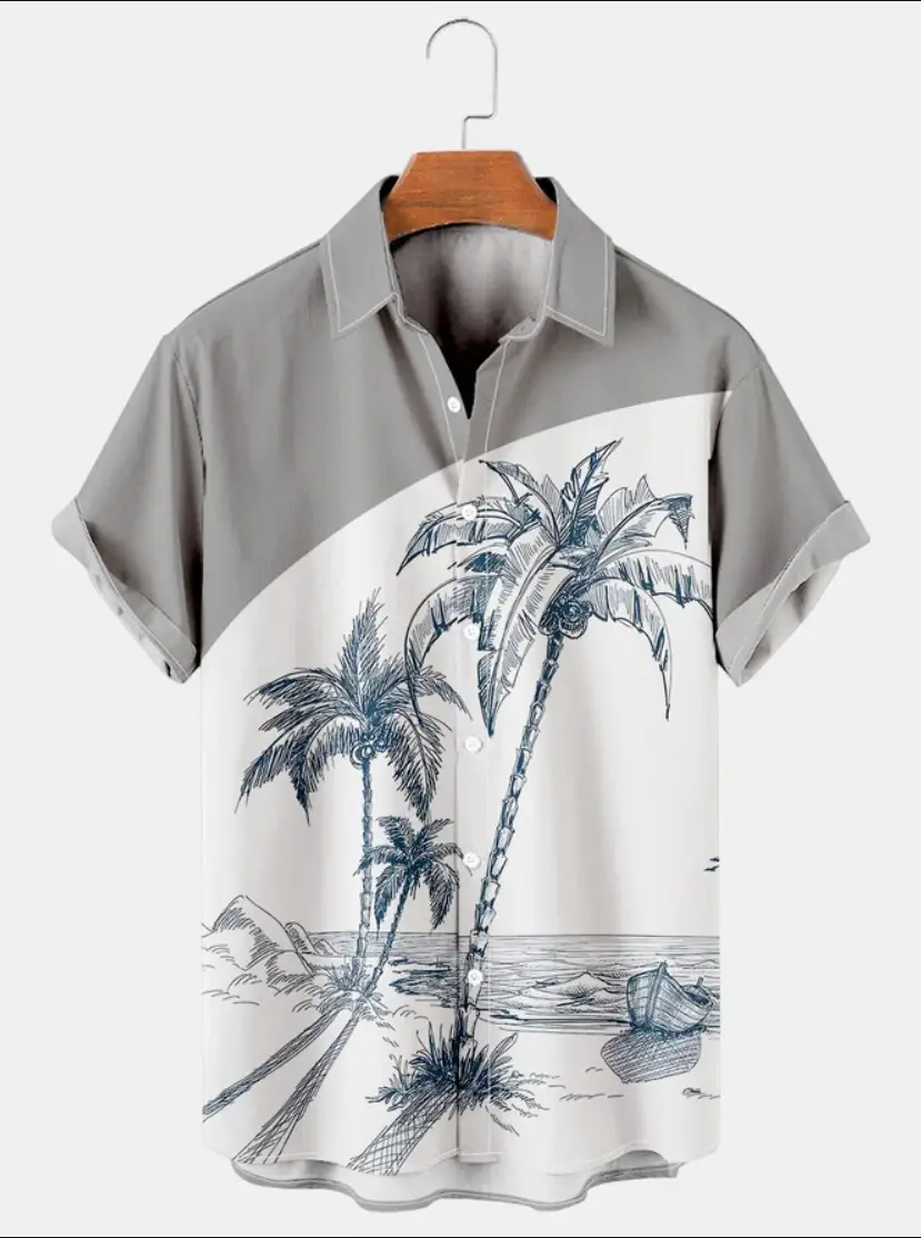 2023 Men Summer 3D Printed Hawaiian Shirt Large - Image 23