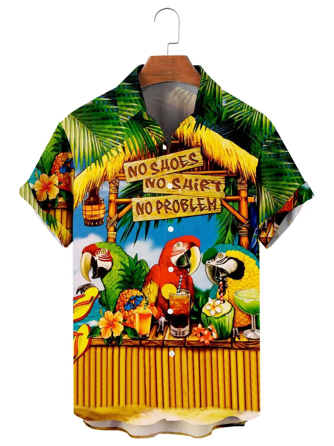 2023 Men Summer 3D Printed Hawaiian Shirt Large - Image 14