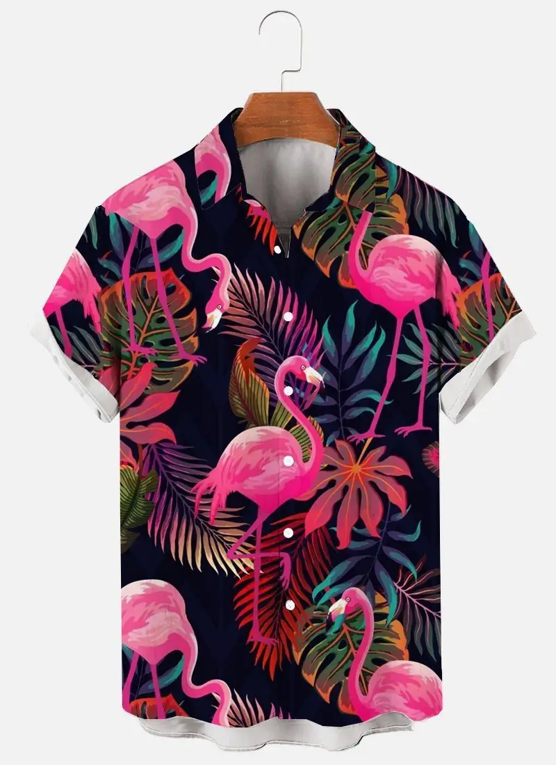 2023 Men Summer 3D Printed Hawaiian Shirt Large - Image 9