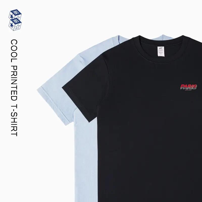 American Street Hip-Hop Boys T-Shirt Letter Printing Pure Cotton Short-Sleeved Summer Trendy Design Sense Men's Half-Sleeve Shirt