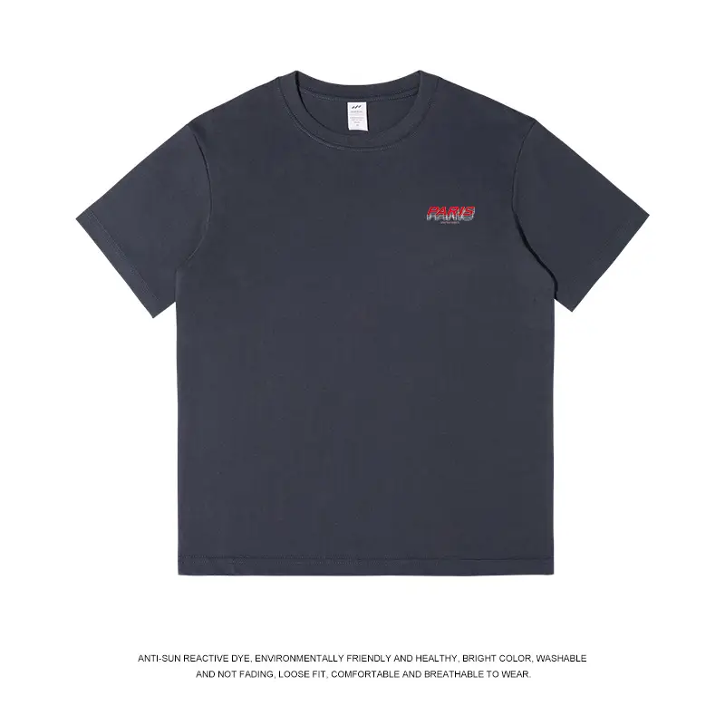 American Street Hip-Hop Boys T-Shirt Letter Printing Pure Cotton Short-Sleeved Summer Trendy Design Sense Men's Half-Sleeve Shirt