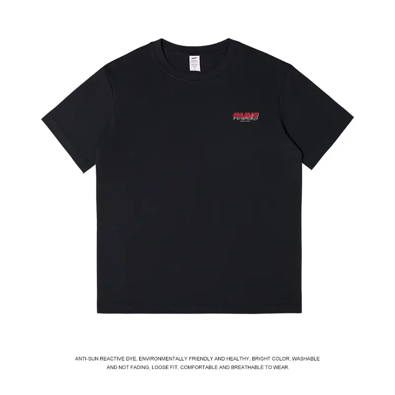 American Street Hip-Hop Boys T-Shirt Letter Printing Pure Cotton Short-Sleeved Summer Trendy Design Sense Men's Half-Sleeve Shirt