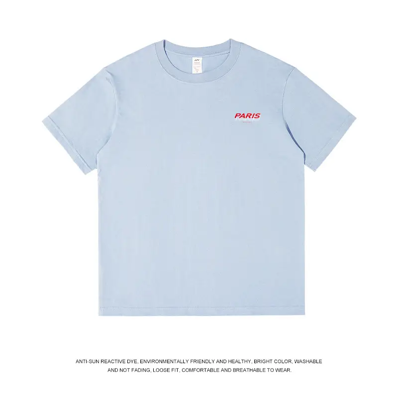 American Street Hip-Hop Boys T-Shirt Letter Printing Pure Cotton Short-Sleeved Summer Trendy Design Sense Men's Half-Sleeve Shirt