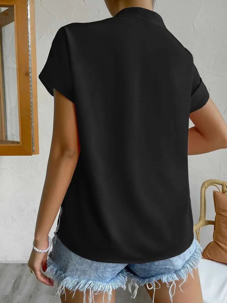2023 Women's V Neck Button Down Shirt Set — feature 17