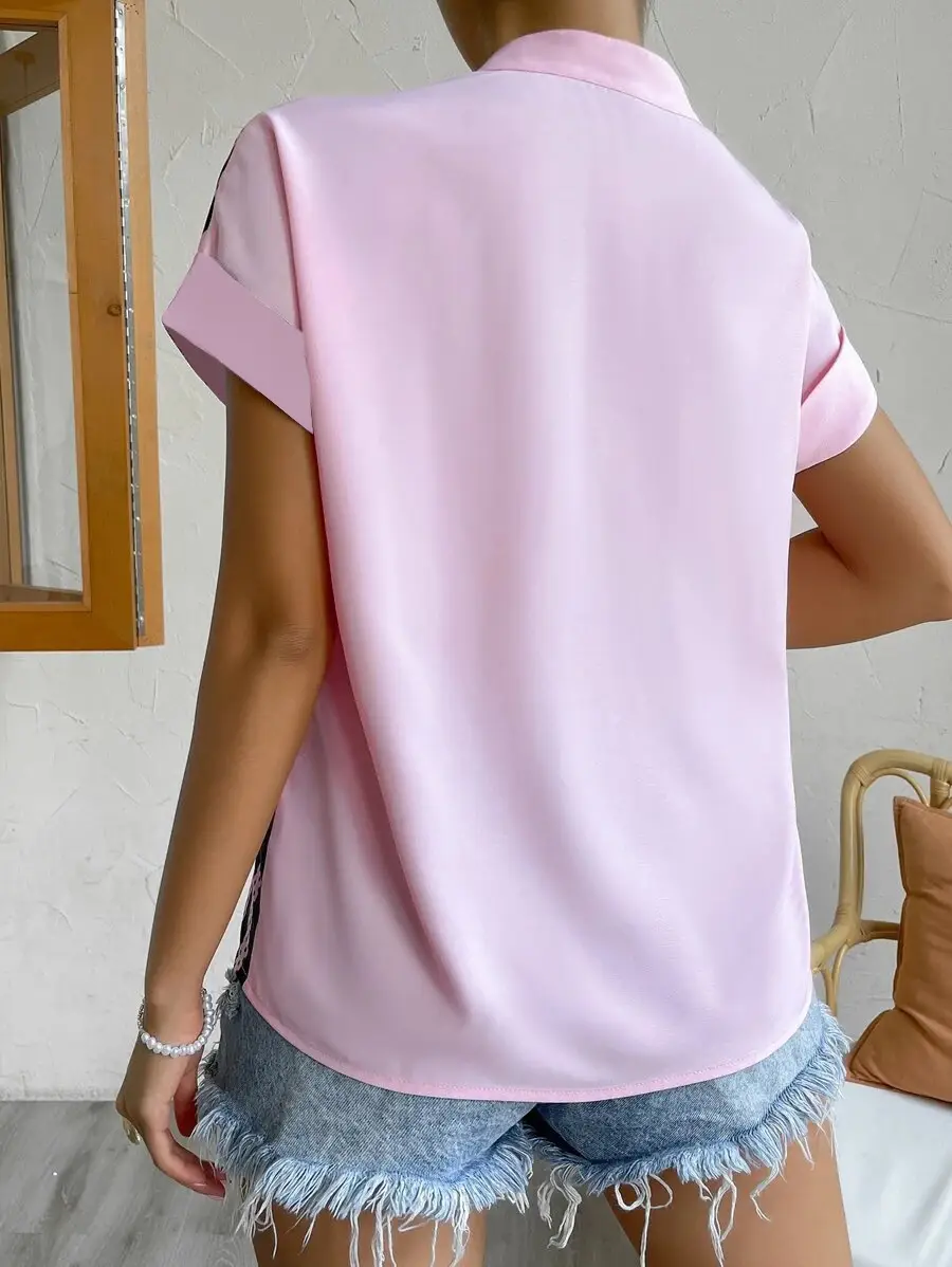 2023 Women's V Neck Button Down Shirt Set — feature 20