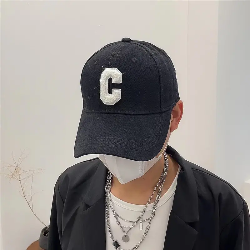 Men's Black Baseball Cap with White C Logo