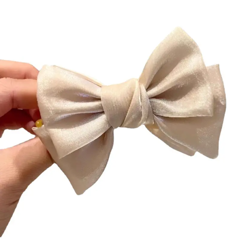 Black Satin Bow Hairpin Clip for Women - Image 10