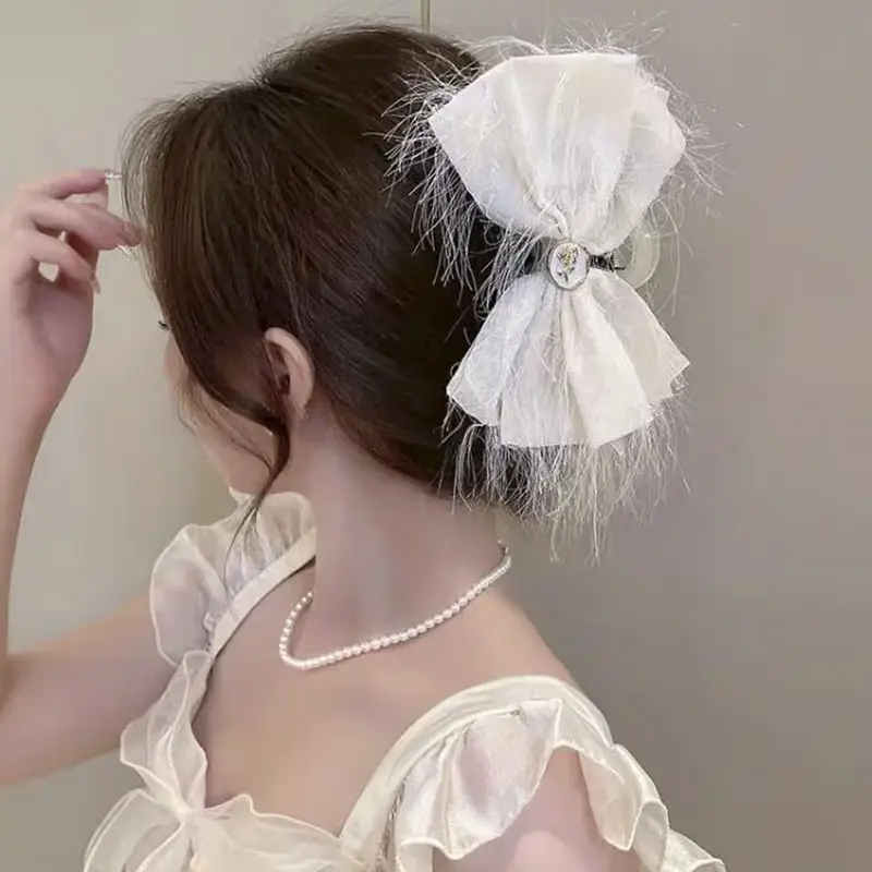 Black Satin Bow Hairpin Clip for Women — feature 23