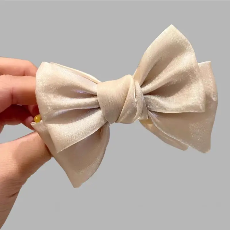 Black Satin Bow Hairpin Clip for Women — feature 36