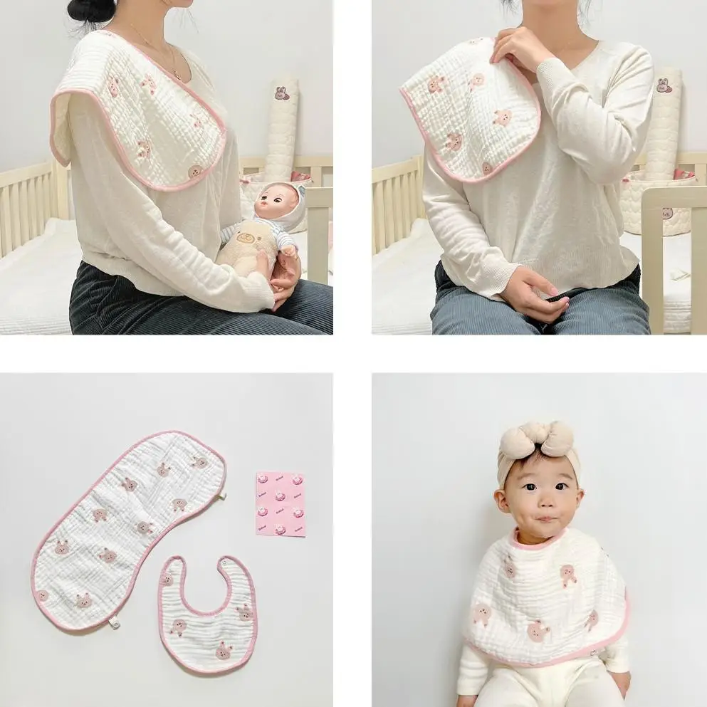 Newborn Burp Towel Pure Cotton Anti-Vomiting Shoulder Pad - Image 8