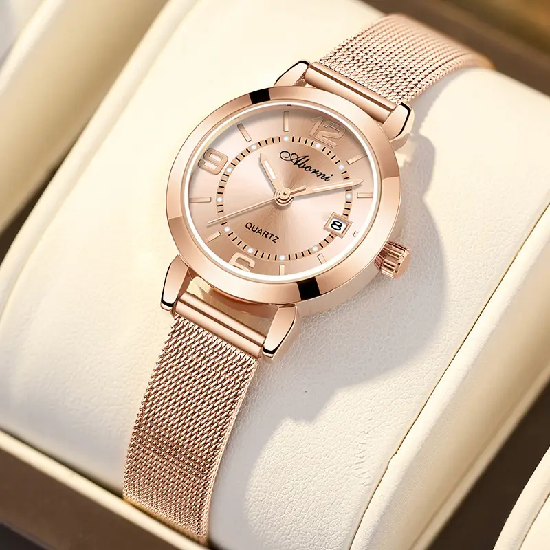 Yabani Rose Gold Women's Quartz Watch with Calendar