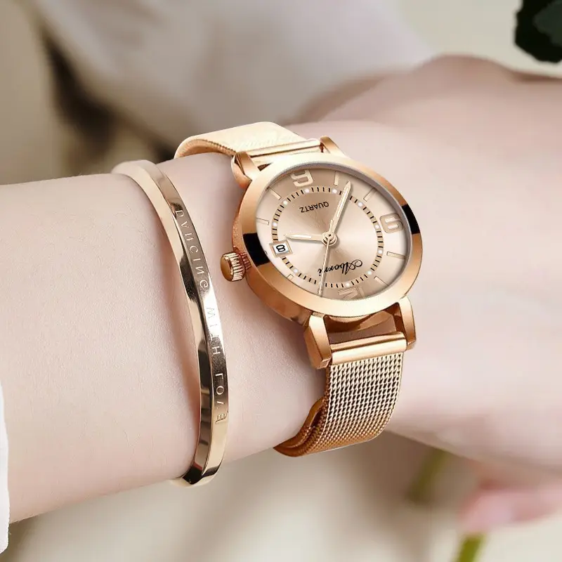 Yabani Rose Gold Women's Quartz Watch with Calendar