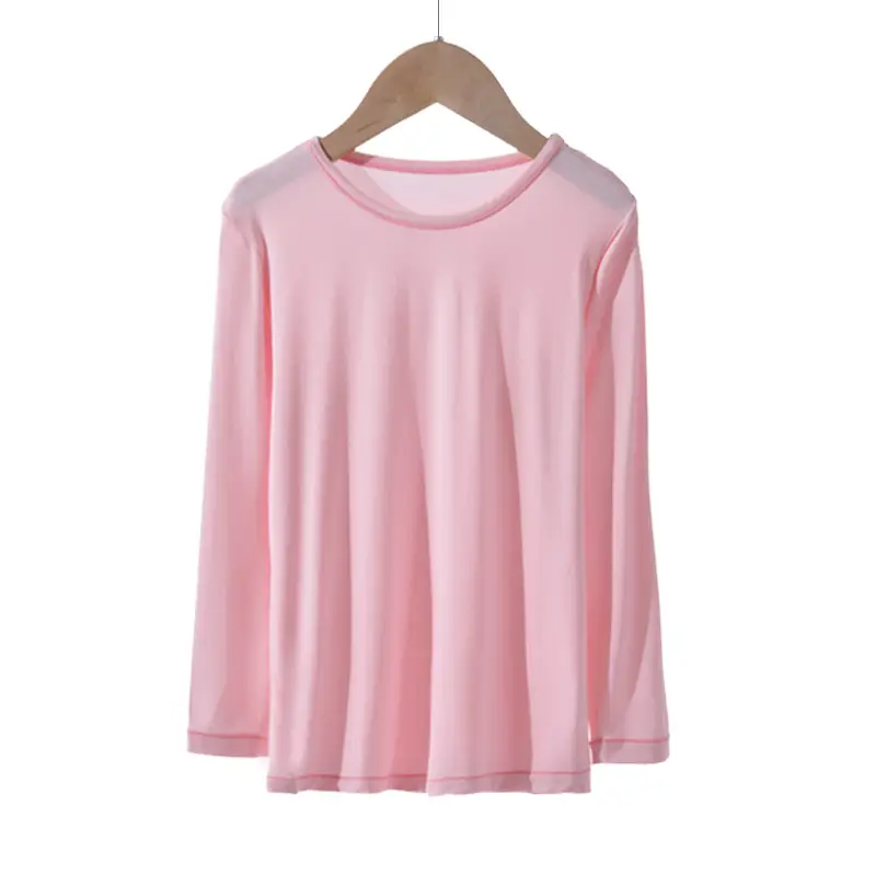 Children Long Sleeve T-Shirt Soft Modal Pink - Image 4