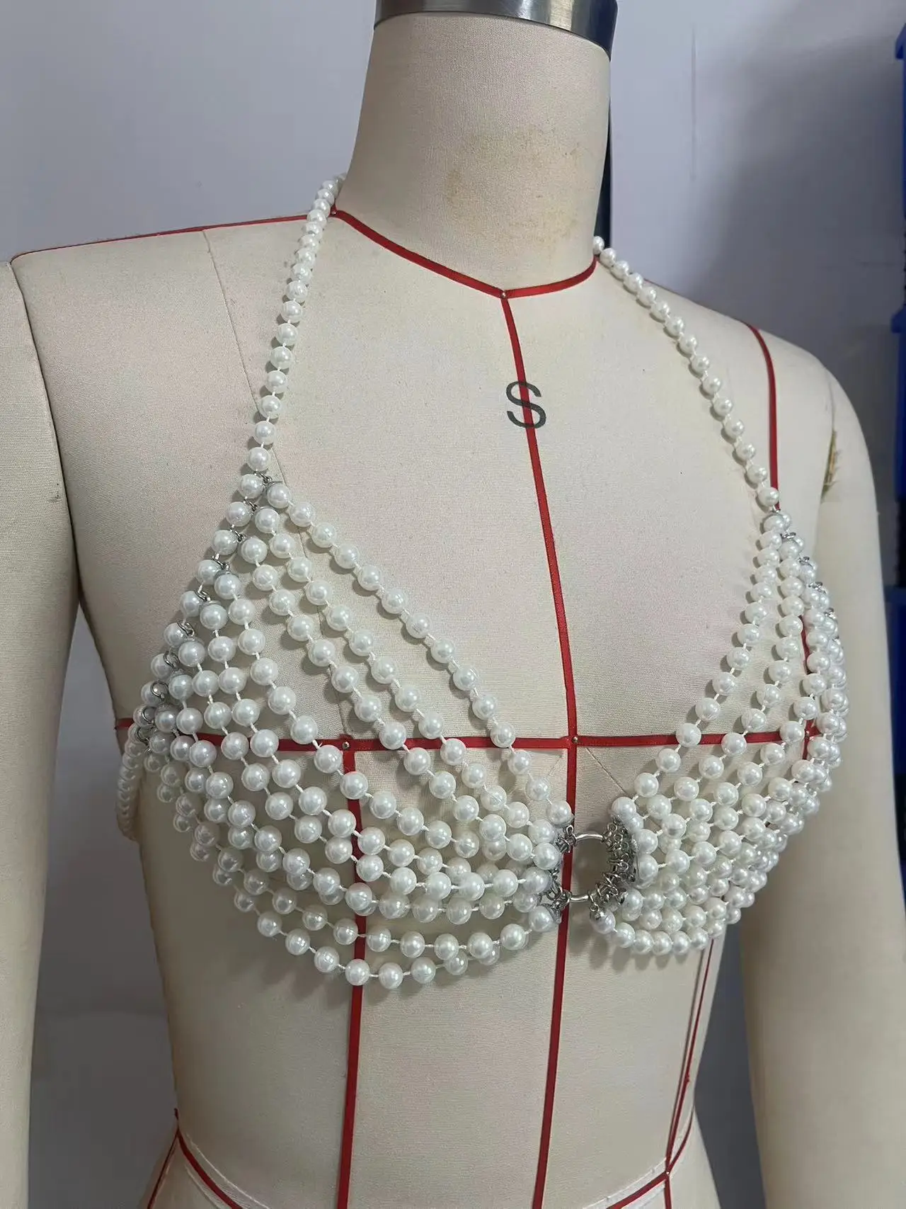 Black Pearl Chain V-Neck Vest for Women — feature 6