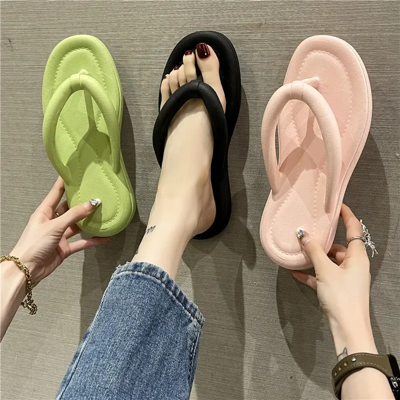 New Green Flip-Flops for Women Beach Wear