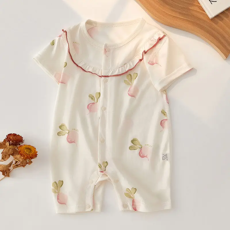 Baby Cotton Floral Jumpsuit Summer Pajamas - Image 2