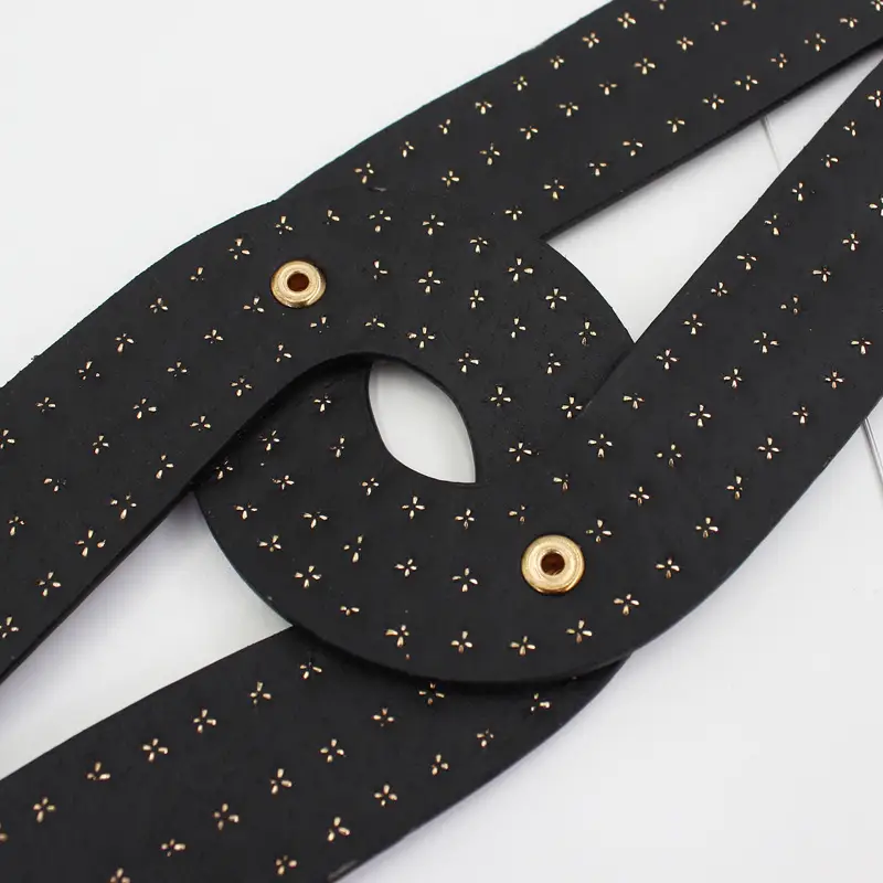 Women's Black Rivet Belt with Elastic Waist - Image 4