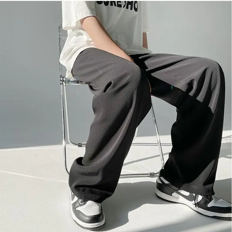 Men Ice Silk Wide Leg Pants Loose Draping Summer Casual - Image 12