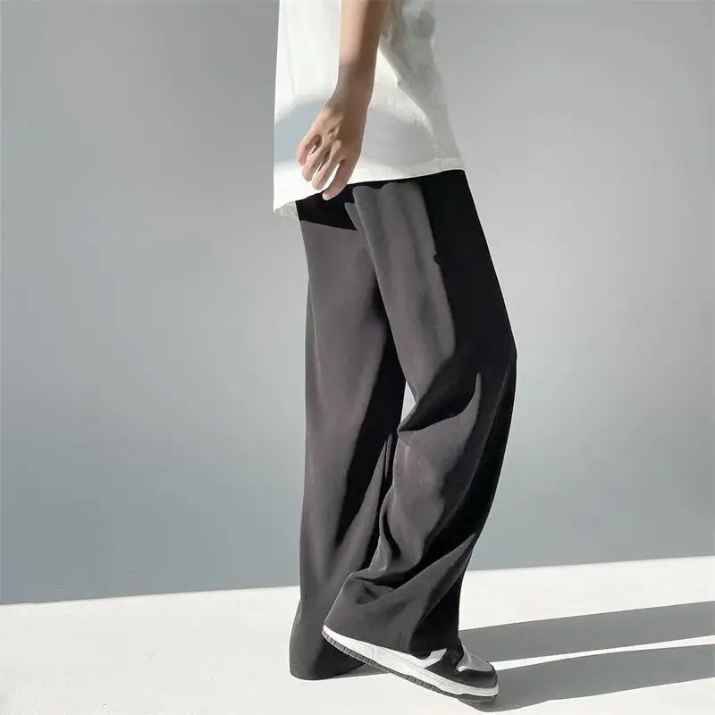 Men Ice Silk Wide Leg Pants Loose Draping Summer Casual - Image 13