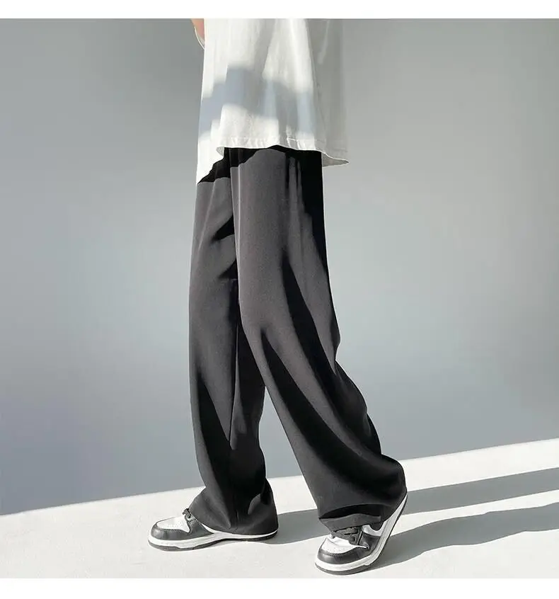 Men Ice Silk Wide Leg Pants Loose Draping Summer Casual — feature 13
