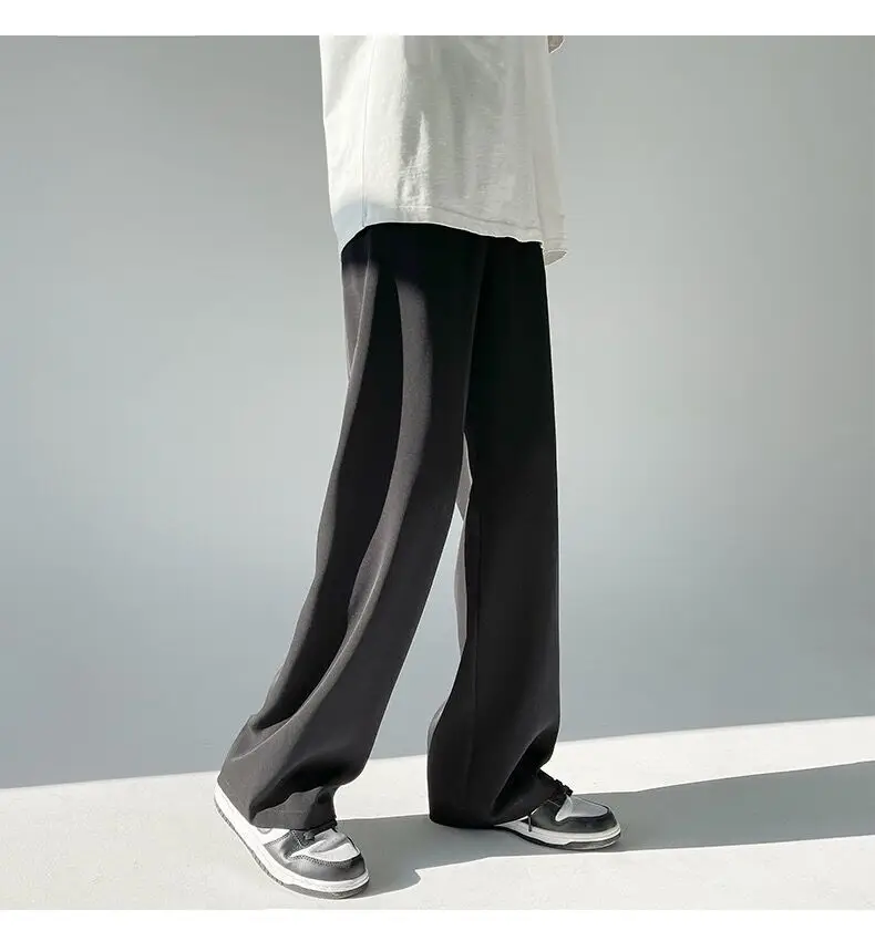 Men Ice Silk Wide Leg Pants Loose Draping Summer Casual — feature 14
