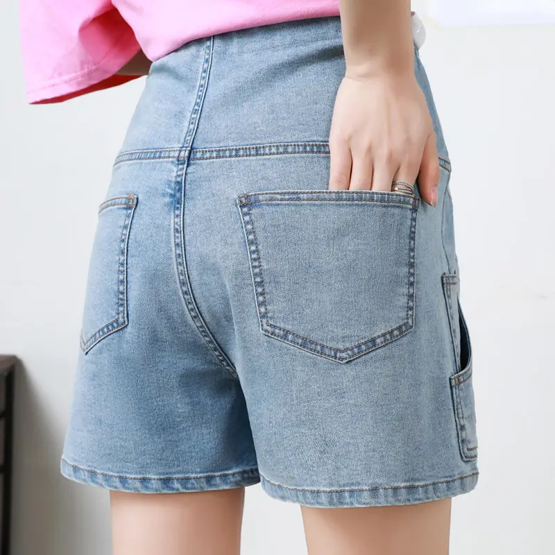 New Pregnant Women Denim Shorts Summer Plus Size High Stretch - Image 2