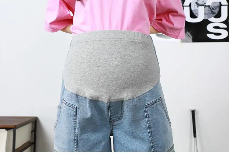 New Pregnant Women Denim Shorts Summer Plus Size High Stretch — feature 17