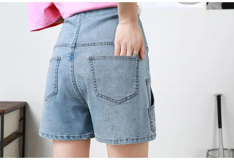 New Pregnant Women Denim Shorts Summer Plus Size High Stretch — feature 19