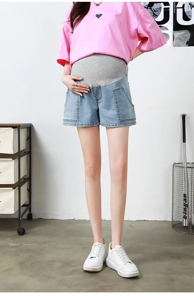 New Pregnant Women Denim Shorts Summer Plus Size High Stretch — feature 20