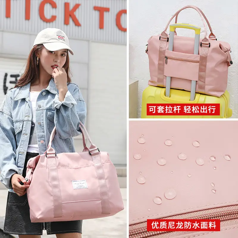 Women's Pink Waterproof Shoulder Bag with Adjustable Strap - Image 8